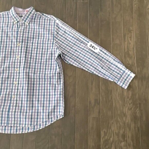 Blue, White & Purple Check Izod Large Shirt - Picture 5 of 11